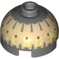 Brick Round 2 x 2 Dome Top, Hollow Stud with Black Spots on Tan Print (Buzz Droid)