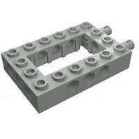 Technic Brick 4 x 6 with 2 x 4 Opening, 2 Fixed Rotatable Friction Pins on End