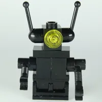 Classic Space Droid - Black, Hinge Base Trans-Yellow Eyes, Bar