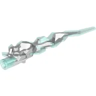 Large Figure Weapon Accessory, Flame / Lightning Bolt with Axle Hole with Marbled Trans-Light Blue Pattern