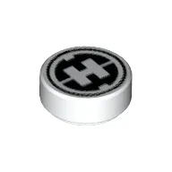 Tile Round 1 x 1 with Hero Factory Logo Print