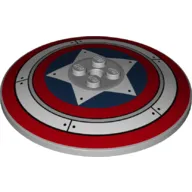 Dish 8 x 8 Inverted (Radar) with Solid Studs and Captain America Shield Print