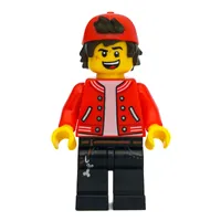 Jack Davids, Red Jacket with Backwards Red Cap, Scared / Open Mouth