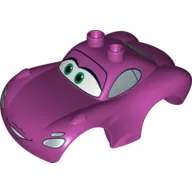 Duplo Car Body 2 Top Studs Sports Coupe Wide with Cars Holley Shiftwell Print