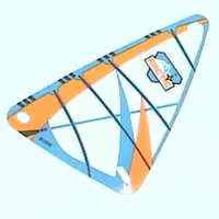 Sail, Windsurfer, 9 x 15 Triangle, with Orange and Blue Arctic Print