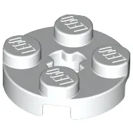 Plate Round 2 x 2 with Axle Hole Type 1 (+ Opening)