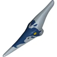 Animal Body Part, Dinosaur, Pteranodon Head with Eyes and Dark Blue Stripes Print