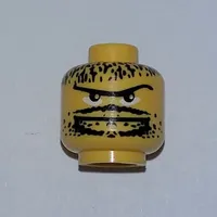 Minifig Head Basketball Player / Skateboarder, Moustache Thin, Goatee, Long Eyebrow, Stubble Print