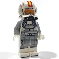 Clone Pilot, Open Helmet with Yellow and Red Markings, White Legs