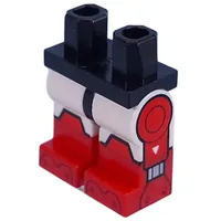 Hips with White Legs and Red Boots Pattern with Armor Knee Caps, Toes, Robotic Sides print