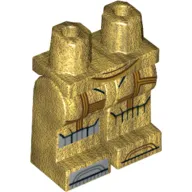 Hips and Pearl Gold Legs with Gold Armour Plates with Dark Red Trim, Silver Right Knee and Toes Print