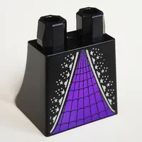 Hips and Legs Under Dress/Robe, Dark Purple Panel with Silver Decorations print