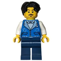 Man, Blue Torso, Dark Blue Legs, Black Hair