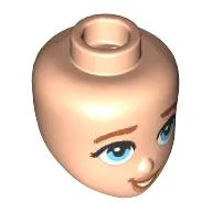 Minidoll Head with Brown Eyebrows, Bright Light Blue Eyes, Looking Up, Open Mouth print