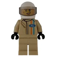 Race Driver - Tan Torso, Legs, White Helmet