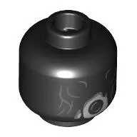 Minifig Head Dementor, Dark Bluish Grey Faded Lines for Eye, Round Mouth