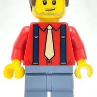 Tailor - Red Torso, Sand Blue Legs, Reddish Brown Hair