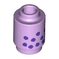 Brick Round 1 x 1 Open Stud with Dark Purple Dots (Bubble Tea) print