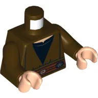 Torso Jedi Robe, Belt and Black Open-Neck Shirt Print (Even Piell), Dark Brown Arms, Light Nougat Hands