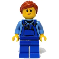 Woman, Blue Overalls