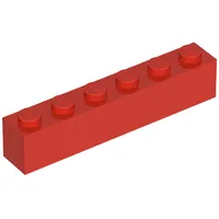Brick 1 x 6 without Bottom Tubes, with 2 Raised Cross Supports