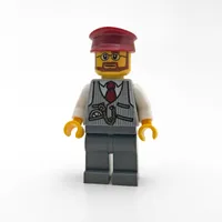 Christmas Train Driver with Dark Red Hat