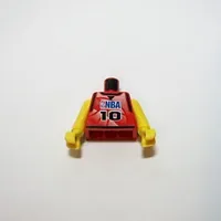 Torso Basketball Jersey, NBA Logo and '10' Print, Long One Piece Arms Yellow (NBA)