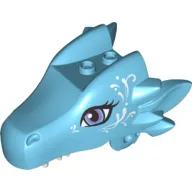 Creature Body Part, Dragon Head Upper Jaw with 2 Studs on Top and White Decorations Print