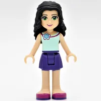 Emma - Light Aqua Top, Dark Purple Skirt