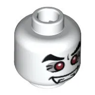 Minifig Head Vampire, Fangs, Red Eyes with White Pupils Print [Blocked Open Stud]