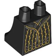 Hips and Legs Under Dress/Robe with Gold/Light Bluish Grey Decorations/Twigs print