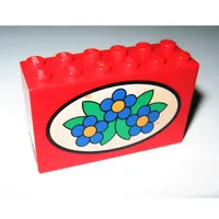 Brick 2 x 6 x 3 with Blue Flowers Print