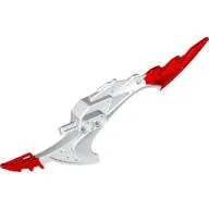 Large Figure Weapon Blade, Shark Tooth with Marbled Red Pattern