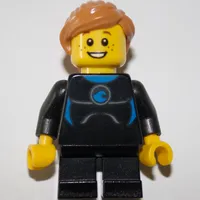 Kid - Black Torso, Wetsuit, Black Legs, Medium Nougat Hair