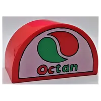 Duplo Brick 2 x 4 x 2 Curved Top with Octan Logo Print