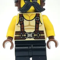 Tan Torso, Black Legs, Pilot Cap, Moustache