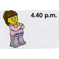 Activity Card, Time-Teaching 12-Hour Clock 4.40 p.m., Female