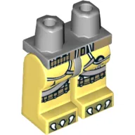 Hips and Bright Light Yellow Legs with Straps, Ammunition Belts and Claws Print