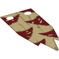 Banner 23 x 52.5 with Tattered Edges and Dark Red Triangles Print