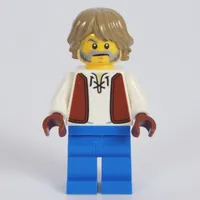 Villager, Man, Dark Brown Vest, Blue Legs, Dark Tan Hair