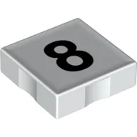 Duplo Tile 2 x 2 with Number '8' Print