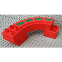 Duplo Road Section, Curve with Green Stripes Print