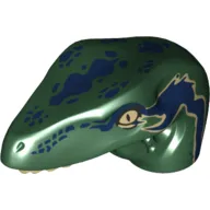 Animal Body Part, Dinosaur, Raptor Head with Tan Teeth and Tan and Dark Blue Marks Print