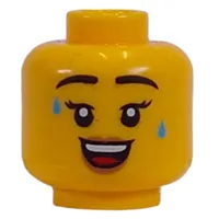 Minifig Head Determined/ Sweating, Smiling print