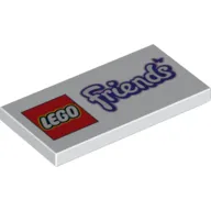 Tile 2 x 4 with LEGO Friends Logo with Butterfly Print