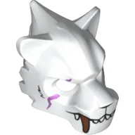 Mask Tiger with White and Copper Fangs, Scar and Purple Sinew Patches Print