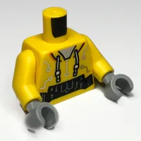 Torso Hoodie, White Laces, Silver Circuitry print, Yellow Arms, Light Bluish Gray Hands