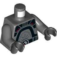 Torso Armor with Black Plates with Red Button Print (Inquisitor Fifth Brother), Dark Bluish Gray Arms, Black Hands