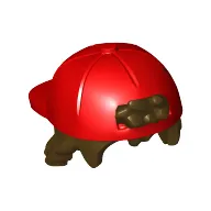 Hair and Hat, Backwards Cap, Dark Brown Hair Pattern with Black Symbol print