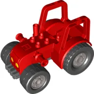 Duplo Tractor (New Style) with 2 x 2 Studs on Hood and Yellow Headlights Print
